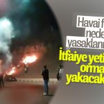 İzmir’de sokak düğününde ormana doğru havai fişekler atıldı